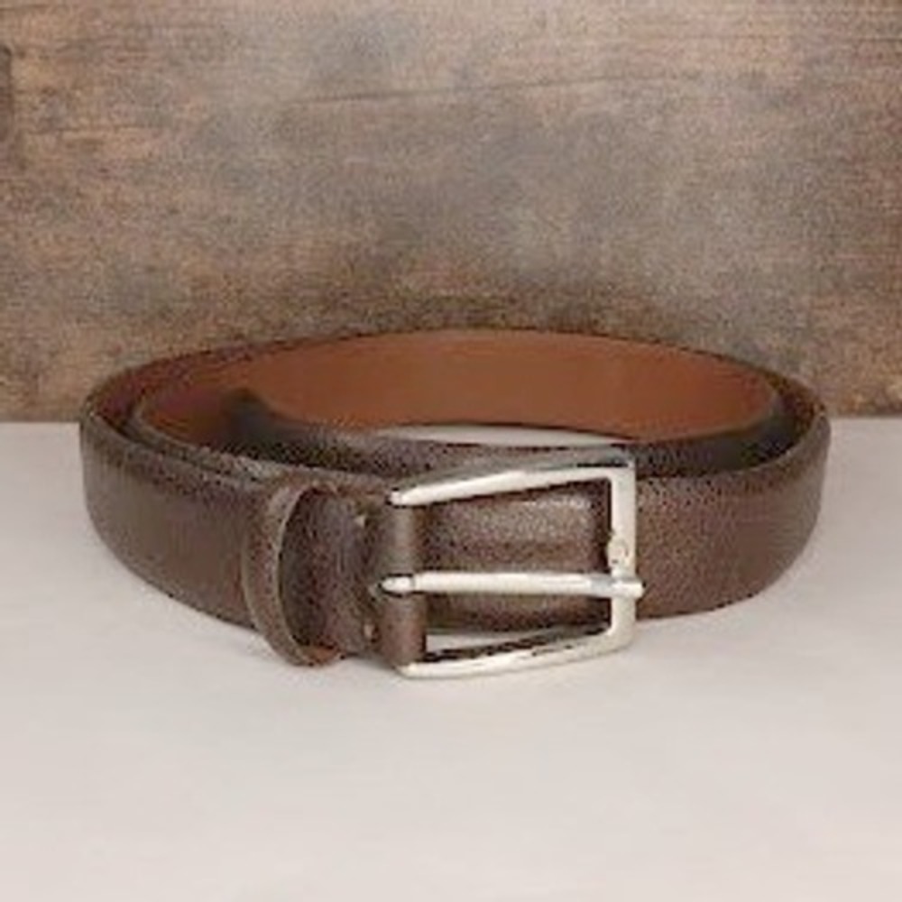 Cole Haan Leather Belt Mens 42 Brown Excellent‎ Pebbled Solid Brass Italy A08526